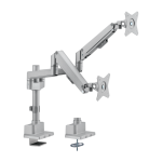 Brateck Lumi LDT62-C024P-GREY Brazo para dos monitores - Instalación en mesa - Peso soportado 9 Kg/Brazo