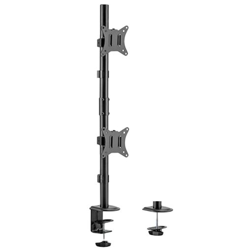Brateck Lumi LDT66-C02V Poste para dos monitores – Instalación en mesa – Peso soportado 9 Kg/Pantalla