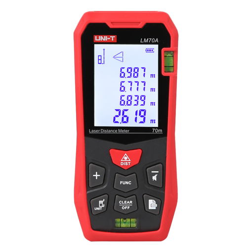 Uni-T LM70A Medidor láser de distancia – Rango de hasta 70 m con precisión milimétrica – Medición de