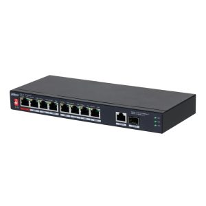 Dahua PFS3110-8ET1GT1GF-96 - PoE 2.0 (puerto rojo) => PoE de hasta 250m para alimentar cámaras con un consumo máximo de