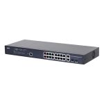 Dahua PFS4218-16GT-130 - PoE 2.0 (puerto rojo) => PoE de hasta 250m para alimentar cámaras con un consumo máximo de