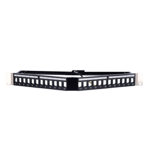 Marca Blanca PP-A24FTP Patch panel angular vacío - 24 puertos FTP - Formato enrackable 1U - Sin electrónica - Barra