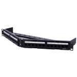 Marca Blanca PP-A24UTP6 Patch panel angular de 24 puertos UTP - Admite cables hasta CAT6 - Formato enrackable 1U -