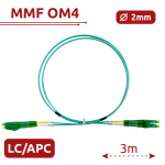 Safire SF-LC-APC-LC-APC-OM4-DX-3M-A Cable de conexión de fibra óptica Fibra multimodo OM4