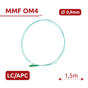 Safire SF-LC-APC-OM4-0015M-D09-A Pigtail de fibra óptica simplex Fibra multimodo OM4