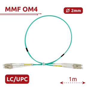 Safire SF-LC-UPC-LC-UPC-OM4-DX-1M-A Cable de conexión de fibra óptica Fibra multimodo OM4