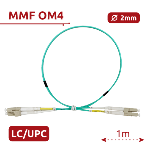Safire SF-LC-UPC-LC-UPC-OM4-DX-1M-A Cable de conexión de fibra óptica Fibra multimodo OM4