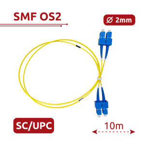 Safire SF-SC-UPC-SC-UPC-OS2-DX-10M-Y Cable de conexión de fibra óptica Fibra monomodo OS2