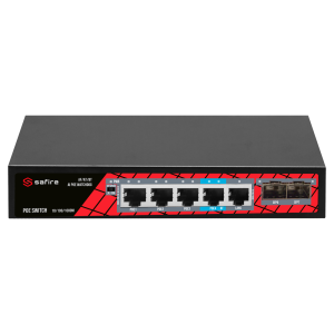 Safire SF-SW0704HIPOE-GMF-65 Switch PoE 4 puertos PoE + 1 Uplink RJ45 + 2 SFP (1G/2