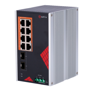 Safire SF-SWI1008HIPOE-GF-AC-130-DIN Switch Industrial Alimentación AC y DC 8 puertos