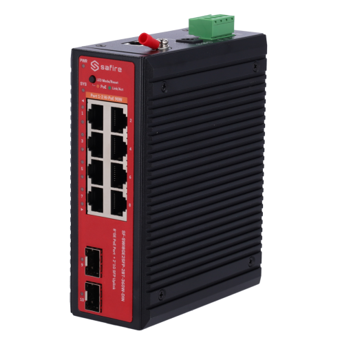 OEM SF-SWI8GE2SFP-2BT-360W-DIN Switch L2+ gestionable con 8x RJ45 y 2x SFP 8 puertos PoE