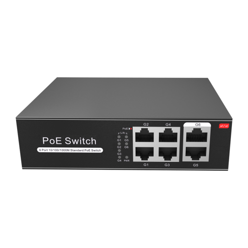 OEM SW0604POE-G-65-E Switch PoE 4 puertos PoE + 2 Uplink RJ45 Velocidad hasta 1000 Mbps