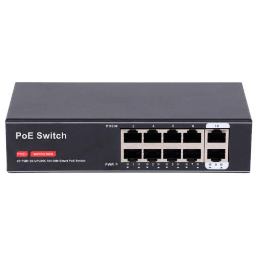 OEM SW8FE2FE-100W Switch PoE 8 puertos PoE + 2 Uplink RJ45 Velocidad 10/100 Mbps PoE IEEE