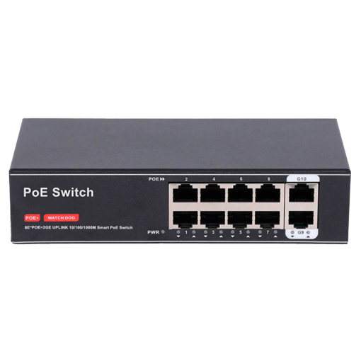 OEM SW8FE2GE-100W Switch PoE 8 puertos PoE + 2 Uplink RJ45 Velocidad 10/100 Mbps + Uplink