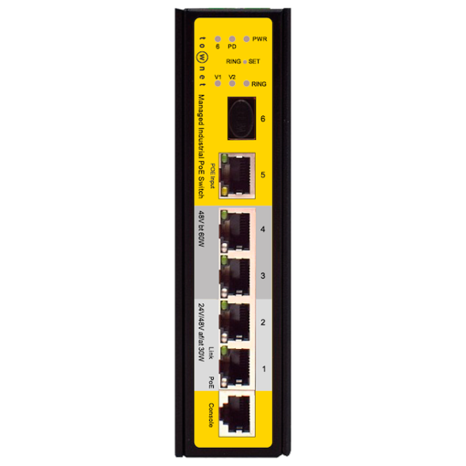 Townet TOW-TW-SB5-POE 5 puertos 10/100/1000Base-T RJ45, 1 o 4 puertos Búfer de hasta 4