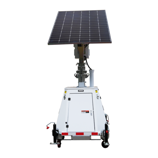 Safire TRAILER-5880WH-440W-7M Torre estacionaria de CCTV compacta con ruedas – Capacidad 5880W/h | placa 440W | Litio –