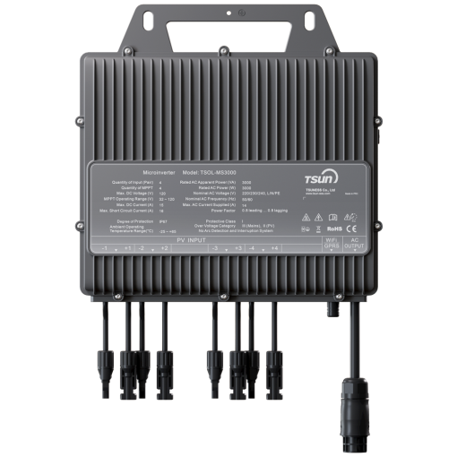 Tsun TSOL-MS3000 Microinversor Alta potencia 3000W 4 entradas MPPT Eficiencia de 97.2%