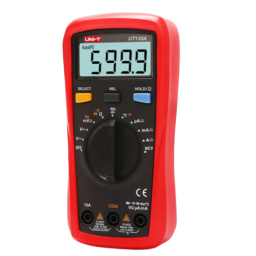 Uni-T UT133A Multímetro digital de mano – Medición de voltaje en DC y AC hasta 600V – Medición de