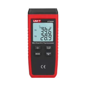 Uni-T UT320D Termómetro con sondas tipo K y J - Display Dual retroiluminado - Alta precisión - Resistente a