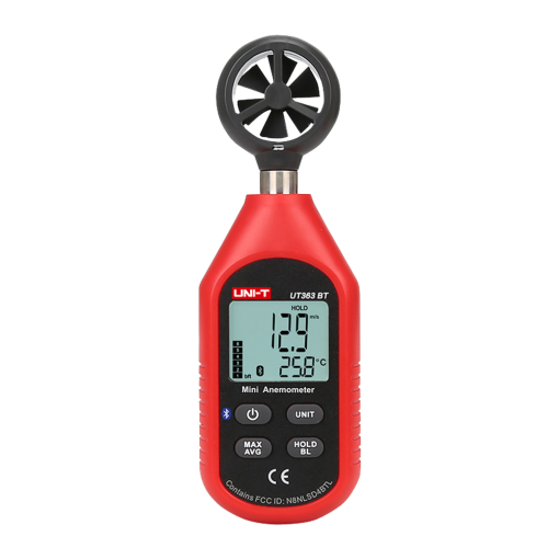 Uni-T UT363-BT Anemómetro de mano – Sensor de velocidad del viento de alta precisión – Sensor de temperatura
