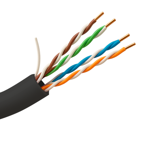 Marca Blanca UTP5E-305-OUTDOOR Cable UTP Categoría 5E – Conductor CCA 24AWG – Rollo de 305 metros – Cubierta color negro –