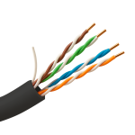 Marca Blanca UV-UTP5E-305-OUTDOOR Cable UTP Categoría 5E - Conductor CCA 24AWG - Rollo de 305 metros - Cubierta color negro -