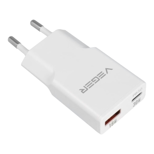 Veger VG-30W1A1C Cargador USB QC3.0 / PD3.0 Potencia 30W Carga 2 dispositivos a la vez