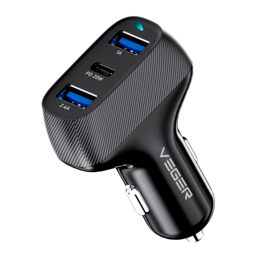 Veger VG-CC271-2A1C Mechero coche Potencia 37W Carga rápida 20W Salidas 2x USB-A