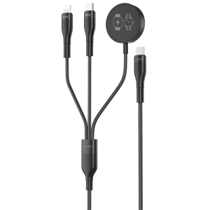 Veger VG-V730 Cable USB 2.0 3 en 1 USB-C a USB-C, Lightning y Smartwatch Cubierta