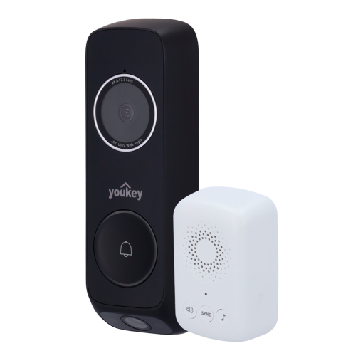 Youkey YOK-DB322 Videotimbre Dual Cam Wi-Fi Lente superior: 3 MP | 2.4 mm