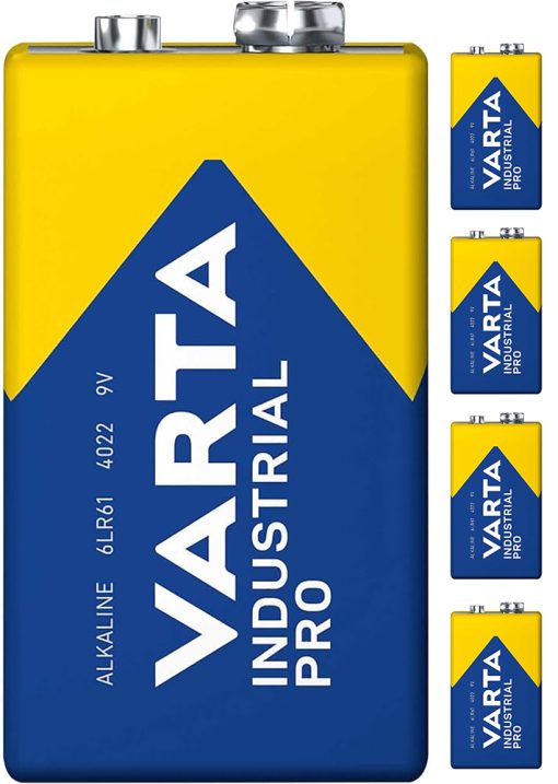 Bysecur 1604 9V Pila 9V | de gran potencia, duración y fiabilidad | Varta industrial Pro | Ideales para