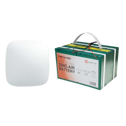 Ajax AJ-BATTERYKIT-12M Kit de alarma autónomo - Hub 2 de 6V y batería larga duración - Fácil instalación - Duración
