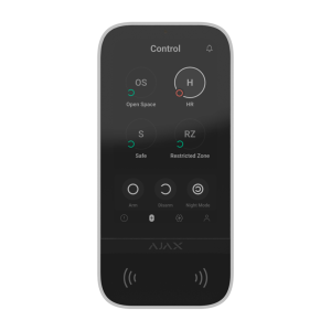Ajax AJ-KEYPADTOUCHSCREEN-W Teclado con pantalla táctil y RFID - Grado 2 - Inalámbrico 868 MHz Jeweller - Armado/desarmado