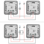 Ajax AJ-LIGHTCORE-2W-VERT Relé para interruptor de luz conmutable vertical - Inalámbrico 868 MHz Jeweller - Alcance de