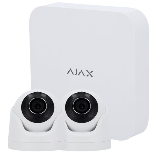Ajax AJ-NVRKIT108-2XTURRET-W Kit de videovigilancia Ajax - Grabador Ajax de 8 canales - 2 cámaras turret de 5 Mpx Ajax - IR