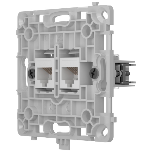 Ajax AJ-OUTLETCORE-LAN-W Enchufe Ethernet con dos puertos - Compatible con cables CAT.6 y CAT.5e - Transmisión de datos