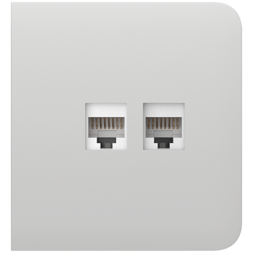 Ajax AJ-SIDECOVER-LAN-W Tapa lateral para enchufe Ethernet - Compatible con AJ-OUTLETCORE-LAN-W - Requiere marco