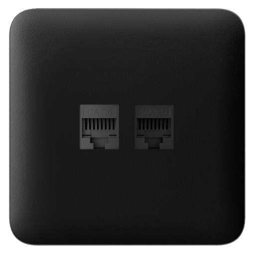 Ajax AJ-SOLOCOVER-LAN-B Tapa lateral para enchufe Ethernet - Compatible con AJ-OUTLETCORE-LAN-B - Incluye marco