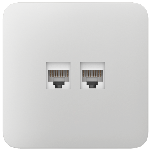Ajax AJ-SOLOCOVER-LAN-W Tapa lateral para enchufe Ethernet - Compatible con AJ-OUTLETCORE-LAN-W - Incluye marco