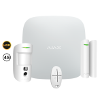 Ajax AJ-STARTERKIT-CAM-HDR-4G-W Kit de alarma profesional - Certificado Grado 2 - Comunicación Ethernet y dual SIM 4G (LTE) -