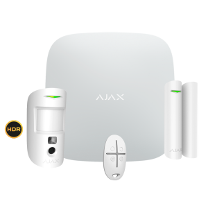 Ajax AJ-STARTERKIT-CAM-HDR-W Kit de alarma profesional - Certificado Grado 2 - Comunicación Ethernet y dual SIM GPRS -