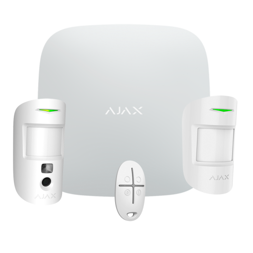 Ajax AJ-STARTERKIT-CAM-MP-W Kit de alarma profesional - Certificado Grado 2 - Comunicación Ethernet y dual SIM GPRS -