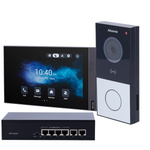 Akuvox AK-KIT03-IP Kit de videoportero en superficie Linux - IP & WiFi | Placa y monitor - Audio