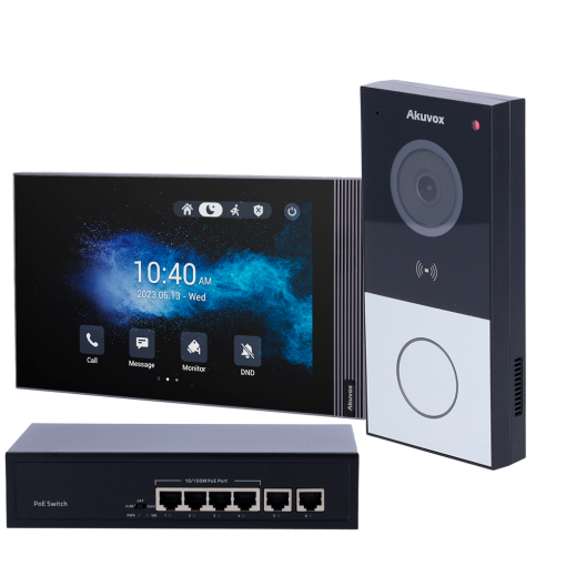 Akuvox AK-KIT03-IP Kit de videoportero en superficie Linux - IP & WiFi | Placa y monitor - Audio
