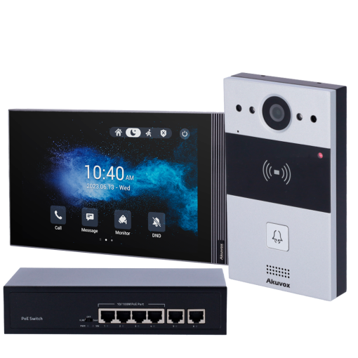 Akuvox AK-KIT04-IP Kit de videoportero en superficie Linux - IP | Placa y monitor - Audio bidireccional Crystal