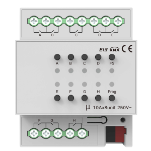 Akuvox AK-KXAC-B1R8A10 Relé inteligente de 8 líneas - KNX - Carga máxima 10 A por línea - Potencia máxima 2300 W por