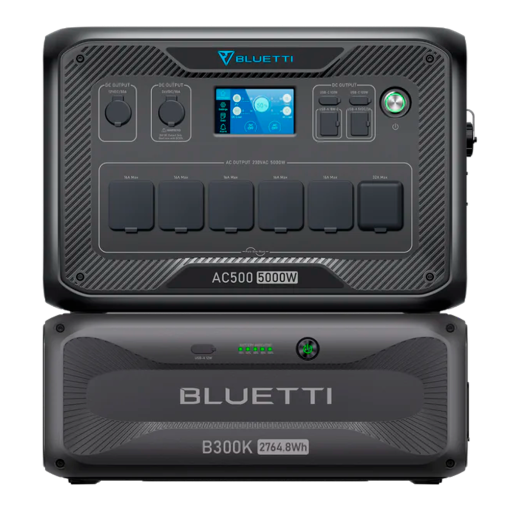 Bluetti BL-AC500-1xB300K Kit batería doméstica Bluetti Capacidad 2765Wh Potencia 5000W Salidas y formas de recarga