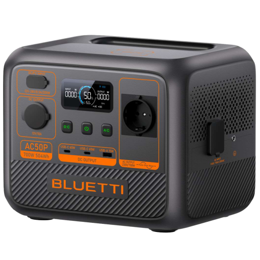 Bluetti BL-AC50P Batería portátil BluettiGran capacidad 504Wh (18Ah)Potencia pico 1200WSalidas y formas de