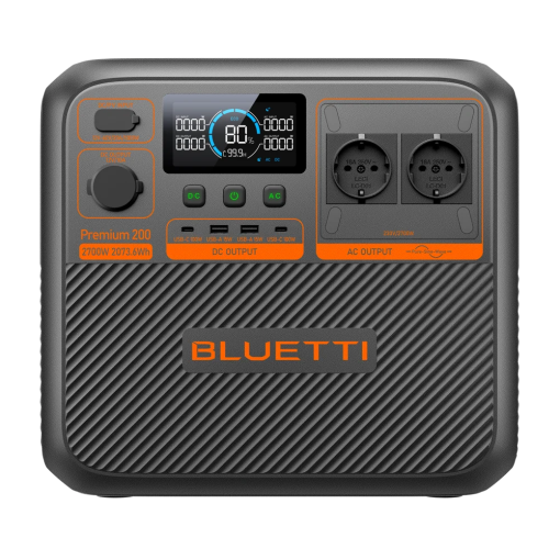 Bluetti BL-PREMIUM-200V2 Estación de energía portátilGran capacidad 2074WhPotencia salida 2700WSalidas y formas de