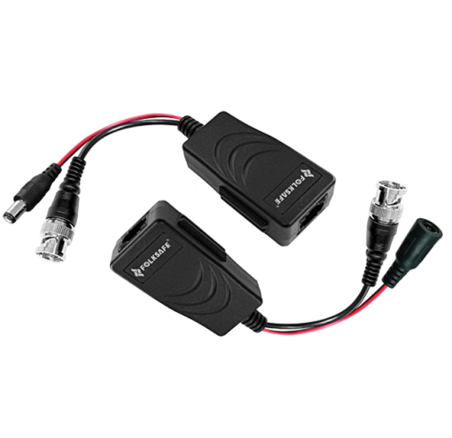 Folksafe BSC01922 Balun Transceptor pasivo de vídeo 1CH y alimentación especial HD-TVI, AHD, CVI UTP cat5e / 6 |